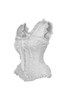 Top Drawer White Brocade & Lace Steel Boned Corset with Cap Sleeves - TD-098-3X