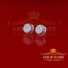 Men's Hip Hop Iced Flower Cluster white Sterling Silver Screw Back heart Stud Earrings