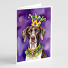 German Shorthaired Pointer King of Mardi Gras Greeting Cards Pack of 8
