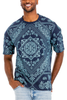 Paisley Print Tshirt - WT3701-NAVYAQUA-L