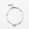Sliding Reversible Heart Initial Bracelet With Austrian Crystals - PinkBox3-3869