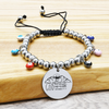 Adjustable Evil Eye Inspirational Beaded Bracelets - 23.TIE.EE.22MM-SVG-GODHASAPLAN