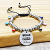 Adjustable Evil Eye Inspirational Beaded Bracelets - 23.TIE.EE.22MM-SVG-INHALEGRACE
