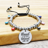 Adjustable Evil Eye Inspirational Beaded Bracelets - 23.TIE.EE.22MM-SVG-BLESSEDISSHE