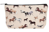 AWST Int'l "Lila" Horses All Over Medium Cosmetic Pouch