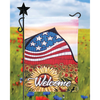 Welcome Americana Barn House Flag Double Applique