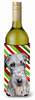 Candy Cane Christmas Design with Dog Wine Bottle Hugger
