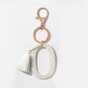 Tasseled Initial Key Chain, White - Z2-538-12-2020-JDKC1000-O