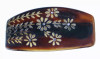 Engraved Barrette Tortoise Shell With Stone - 111-08