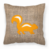 Animals Burlap Fabric Decorative Pillow - BB1125-BL-OR-PW1818