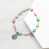 Dainty Reversible Evil Eye Heart Initial Bracelets By Pink Box - PinkBox3-840