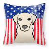 American Flag and Dog Fabric Decorative Pillow - S000213B001695P064314V000