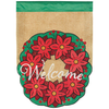 Welcome Christmas Wreath Flag Poly