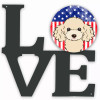 American Flag and Dog Face Metal Wall Artwork LOVE - S000213B001695P011532V000
