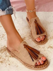 WOMEN'S BEACHWEAR SANDALS LINEN WEAVE TASSEL