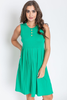 Sleeveless Button Accent Pleated Midi Dress - F3-Eloges-4084