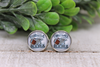 Football Mama || 12mm Glass Stud Earrings