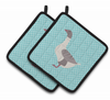 Buff Grey Back Goose Bird on Pair of Pot Holders