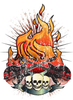 Skull Band/Fire/Guitars T-shirt
