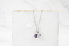 Natural Amethyst Initial Necklace By Pink Box - TINYAMETHDSLV Natural Amethyst Initial Necklace By Pink Box - TINYAMETHDSLV