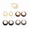 Wood In Metal Hinge Hoop  Earrings ( Variety Colors Available ) By DOBBI - S001260B001845P000548V448