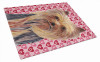 Valentine's Day Dog Print Glass Cutting Board Large - S000213B001695P022229V017