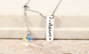 Vertical Bar Inspirational Necklace Made With Austrian Crystals By Pink Box - Silver - SWASUBVERTDREAMSLV