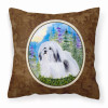 Portrait Artwork with Dog Brown Fabric Decorative Pillow - S000213B001695P022642V000