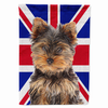 Dog with English Union Jack British Flag Garden Size Flag - KJ1167GF
