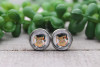 Halloween Highland Cow || Glass Stud Earrings || Hypoallergenic