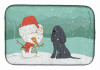 Dog and Snowman Christmas Dish Drying Mat - S000213B001695P115994V003