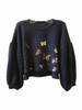 Hacci Top With Butterfly Graphic, High/Low Hem And Faux Side Ties - S001831B002253P000372V009