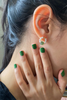 Isa Beaded pearl jade hoop earrings