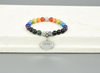 Women's Natural Gemstone Football Chakra Stretch Bracelet By Pink Box - PinkBox5-00599