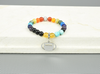 Women's Natural Gemstone Football Chakra Stretch Bracelet By Pink Box - PinkBox5-00588