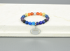 Women's Natural Gemstone Football Chakra Stretch Bracelet By Pink Box - PinkBox5-00582 Women's Natural Gemstone Football Chakra Stretch Bracelet By Pink Box - PinkBox5-00582