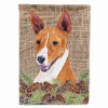 Faux Burlap and Pine Cones with Dog Flag Garden Size - SC9036GF