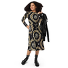 Black and Gold Print Long Sleeve Midi Dress - S002472B002689P000788V000 Black and Gold Print Long Sleeve Midi Dress - S002472B002689P000788V000