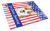 American Flag Dog Print Glass Cutting Board Large - S000213B001695P040589V045