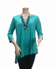 V - Neck Asymmetrical 3/4 Sleeve Tunic Top - S001372B002006P000095V047