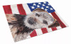 American Flag Dog Print Glass Cutting Board Large - S000213B001695P040589V013