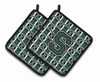 Monogram Football Pair of Pot Holders - CJ1071-SPTHD