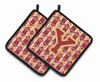 Monogram Football Pair of Pot Holders - CJ1070-YPTHD