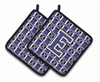 Monogram Football Pair of Pot Holders - CJ1068-EPTHD