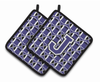 Monogram Football Pair of Pot Holders - CJ1068-JPTHD