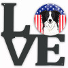 American Flag and Dog Face Metal Wall Artwork LOVE - S000213B001695P011515V000