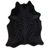 ACID WASHED HAIR ON COWHIDE ZEBRA DISTRESSED BLACK ON BLACK