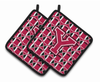 Monogram Football Pair of Pot Holders - CJ1079-YPTHD