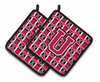 Monogram Football Pair of Pot Holders - CJ1079-UPTHD