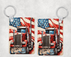 American Flag Semi Keychain